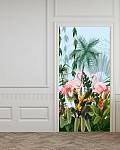Самоклеющиеся фотообои на дверь HARMONY Decor HDD-144 Фламинго в джунглях